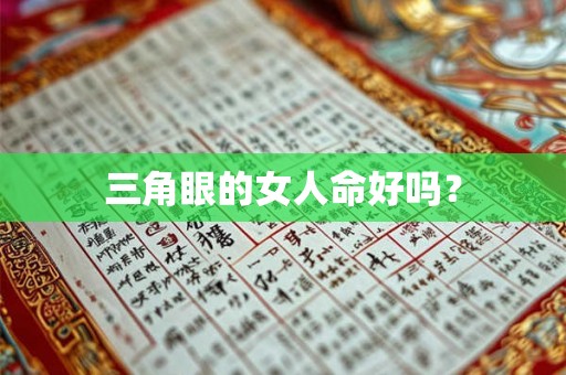 三角眼的女人命好吗? 三角眼的女人命好吗?