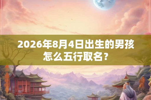 2026年8月4日出生的男孩怎么五行取名？