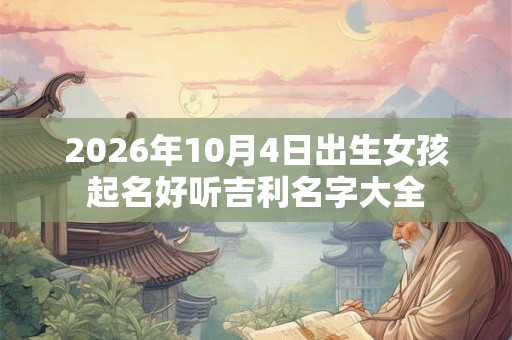 2026年10月4日出生女孩起名好听吉利名字大全