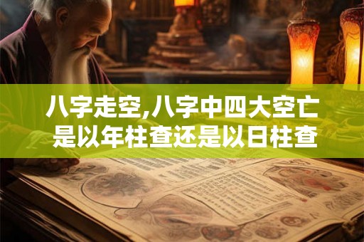 八字走空,八字中四大空亡 是以年柱查还是以日柱查