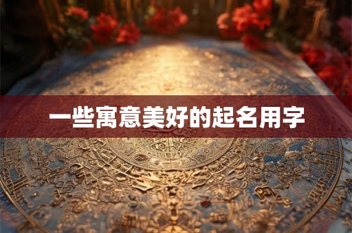 一些寓意美好的起名用字