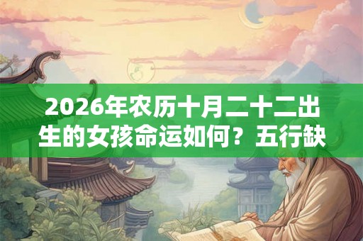 2026年农历十月二十二出生的女孩命运如何？五行缺少什么？