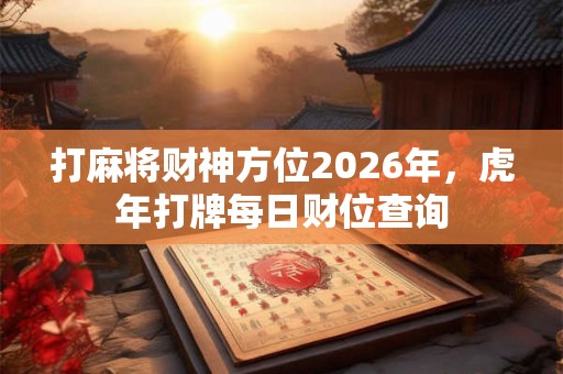打麻将财神方位2026年，虎年打牌每日财位查询