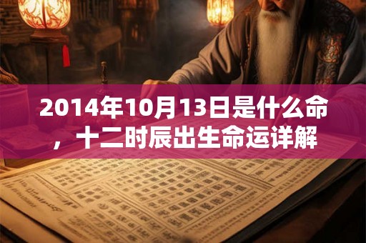 2014年10月13日是什么命，十二时辰出生命运详解
