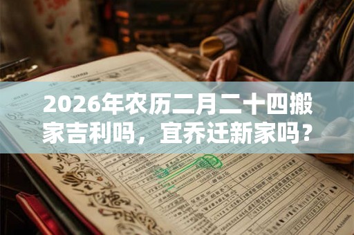 2026年农历二月二十四搬家吉利吗，宜乔迁新家吗？