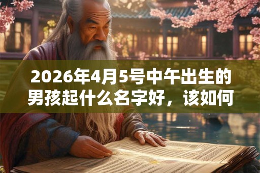 2026年4月5号中午出生的男孩起什么名字好，该如何取名？