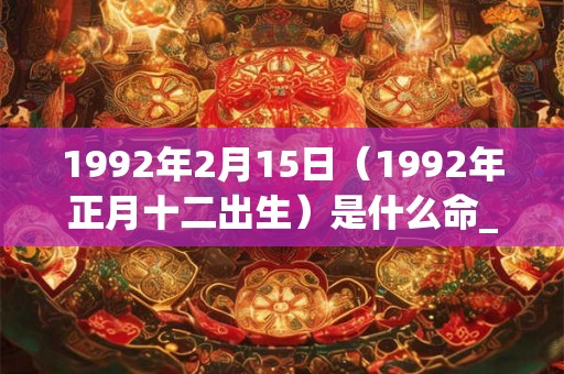 1992年2月15日（1992年正月十二出生）是什么命_命运如何