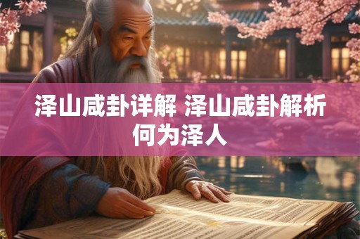 泽山咸卦详解 泽山咸卦解析何为泽人