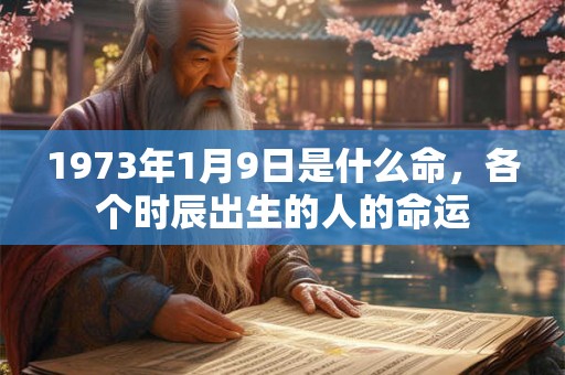 1973年1月9日是什么命，各个时辰出生的人的命运