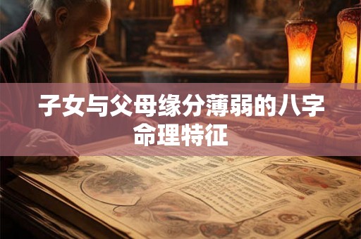 子女与父母缘分薄弱的八字命理特征