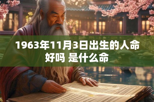 1963年11月3日出生的人命好吗 是什么命 1963年11月3日出生的人命好吗 是什么命