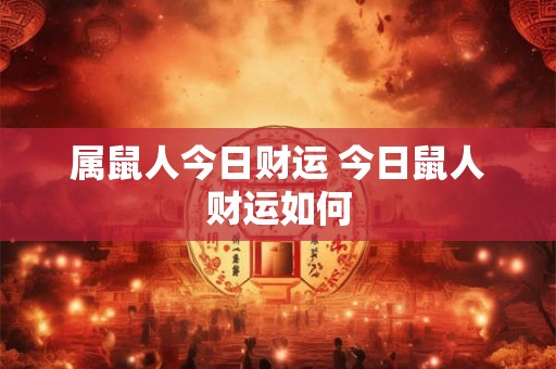 属鼠人今日财运 今日鼠人财运如何