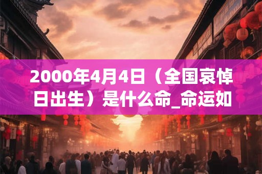2000年4月4日（全国哀悼日出生）是什么命_命运如何