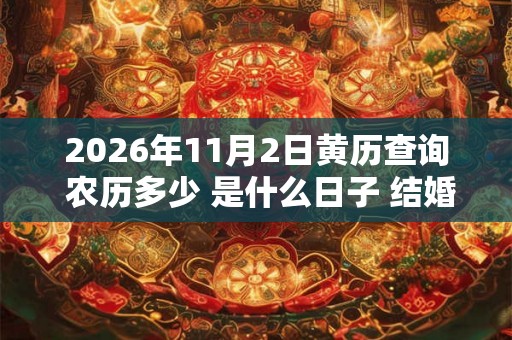2026年11月2日黄历查询 农历多少 是什么日子 结婚吉时