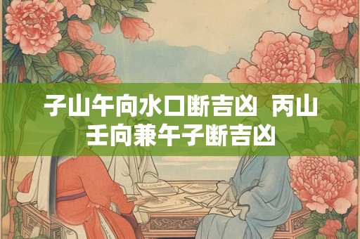 子山午向水口断吉凶  丙山壬向兼午子断吉凶