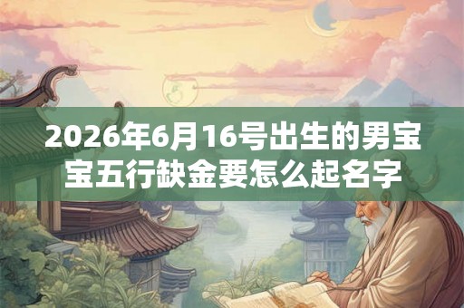 2026年6月16号出生的男宝宝五行缺金要怎么起名字
