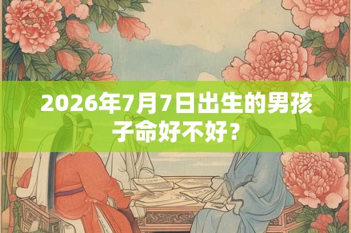 2026年7月7日出生的男孩子命好不好？