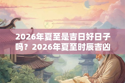 2026年夏至是吉日好日子吗？2026年夏至时辰吉凶如何？