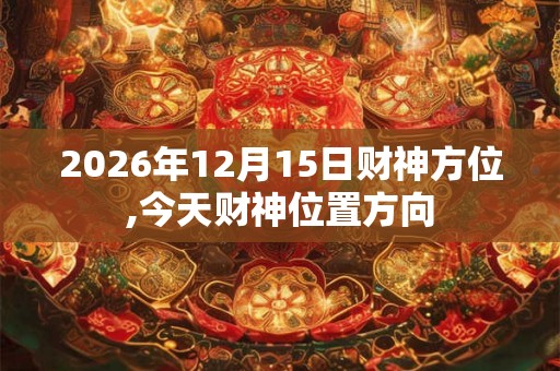 2026年12月15日财神方位,今天财神位置方向