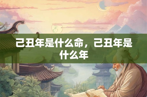 己丑年是什么命，己丑年是什么年