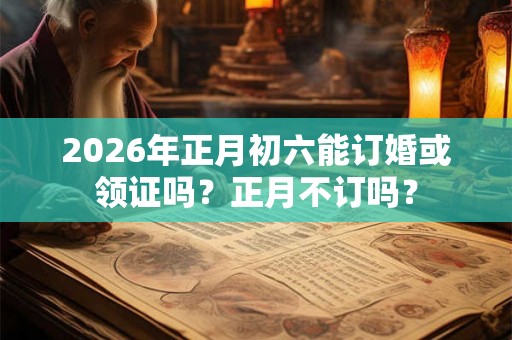 2026年正月初六能订婚或领证吗？正月不订吗？
