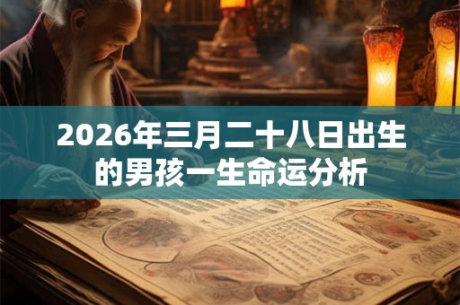 2026年三月二十八日出生的男孩一生命运分析