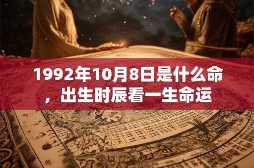 1992年10月8日是什么命，出生时辰看一生命运