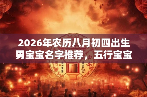 2026年农历八月初四出生男宝宝名字推荐,五行宝宝起名 2026年农历八月初四出生男宝宝名字推荐,五行宝宝起名
