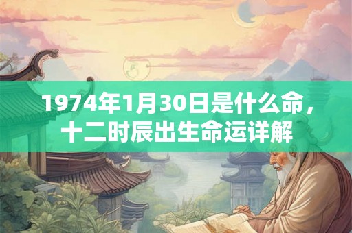 1974年1月30日是什么命，十二时辰出生命运详解