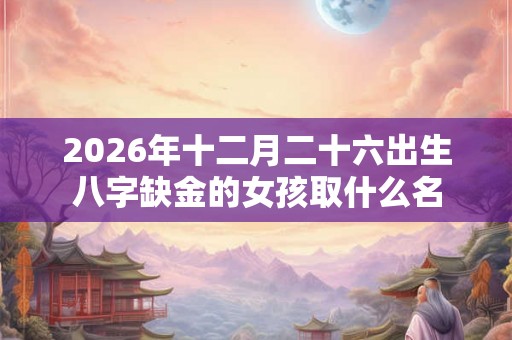 2026年十二月二十六出生八字缺金的女孩取什么名