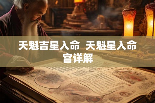 天魁吉星入命  天魁星入命宫详解
