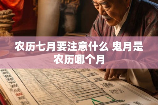 农历七月要注意什么 鬼月是农历哪个月