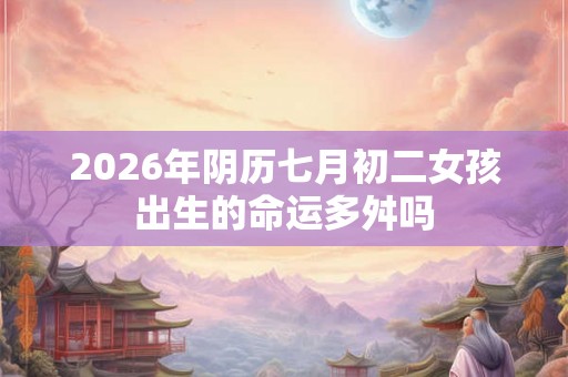2026年阴历七月初二女孩出生的命运多舛吗