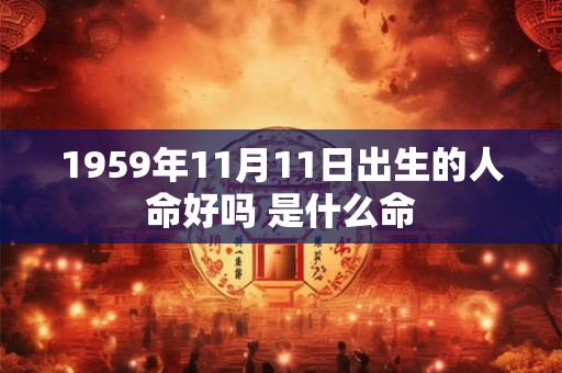 1959年11月11日出生的人命好吗 是什么命 1959年11月11日出生的人命好吗 是什么命