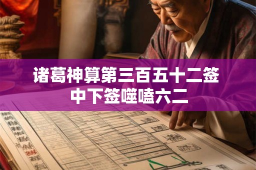 诸葛神算第三百五十二签 中下签噬嗑六二 诸葛神算第三百五十二签 中下签噬嗑六二