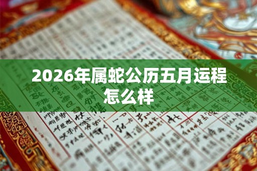 2026年属蛇公历五月运程怎么样