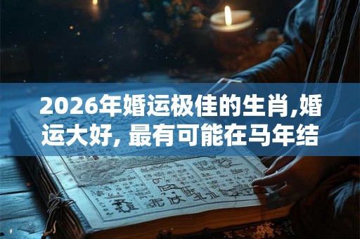 2026年婚运极佳的生肖,婚运大好, 最有可能在马年结婚!