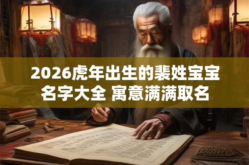 2026虎年出生的裴姓宝宝名字大全 寓意满满取名