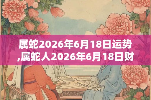 属蛇2026年6月18日运势,属蛇人2026年6月18日财运,生肖蛇2026年6月18日运势