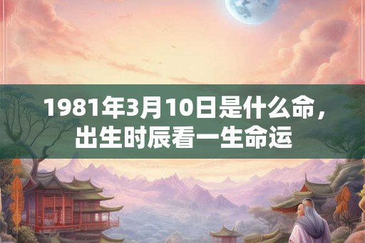 1981年3月10日是什么命，出生时辰看一生命运