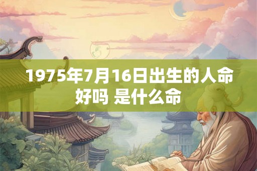 1975年7月16日出生的人命好吗 是什么命