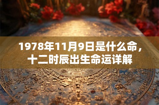 1978年11月9日是什么命，十二时辰出生命运详解