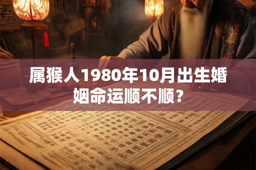 属猴人1980年10月出生婚姻命运顺不顺？