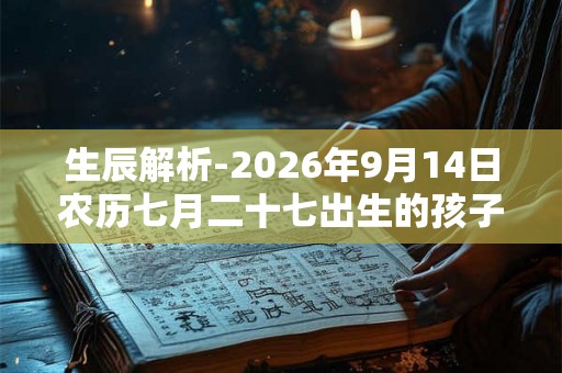 生辰解析-2026年9月14日农历七月二十七出生的孩子八字起名