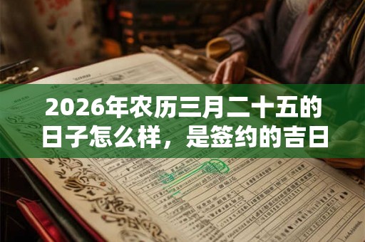 2026年农历三月二十五的日子怎么样，是签约的吉日吗？