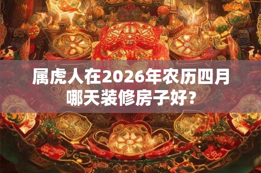 属虎人在2026年农历四月哪天装修房子好？