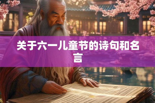 关于六一儿童节的诗句和名言