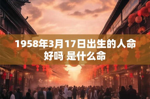 1958年3月17日出生的人命好吗 是什么命