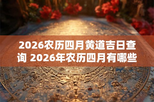 2026农历四月黄道吉日查询 2026年农历四月有哪些黄道吉日 2026农历四月黄道吉日查询 2026年农历四月有哪些黄道吉日