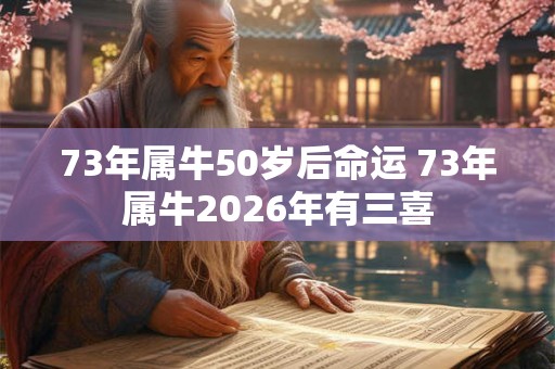 73年属牛50岁后命运 73年属牛2026年有三喜